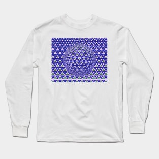 vivid purple triangular design over a 3D sphere Long Sleeve T-Shirt